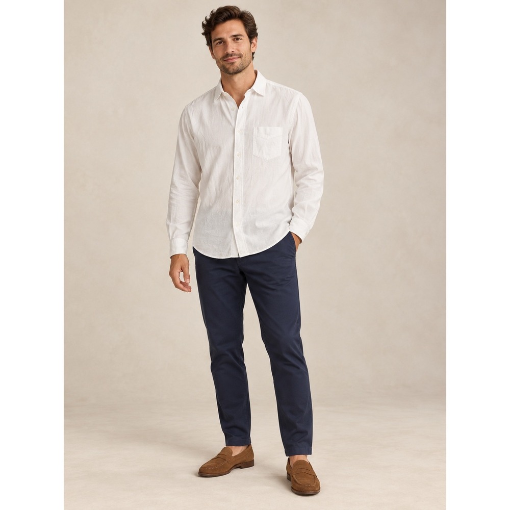 Rails Wyatt Shirt Men's Large White 100% Cotton Long Sleeve Button Up Pocket